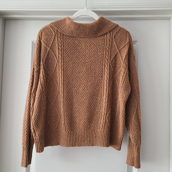 Sugarlips | Mocha Brown Cable Knit Half Zip Up Sweater | Small (4-6) - Picture 7 of 10